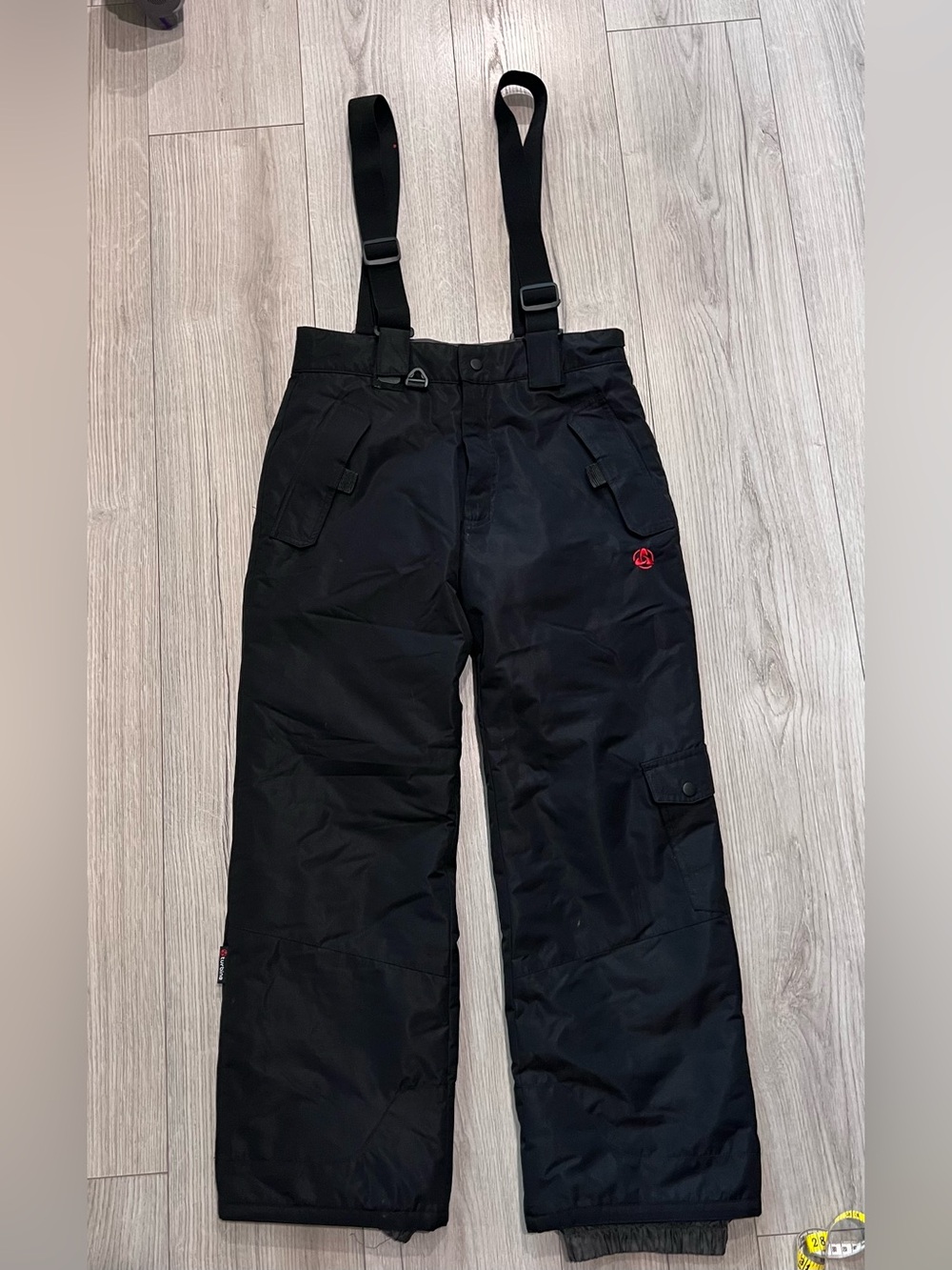Turbine Boys Insulated Black Snow Suspender Bibs Pants M 10 12 Ski Snowboard